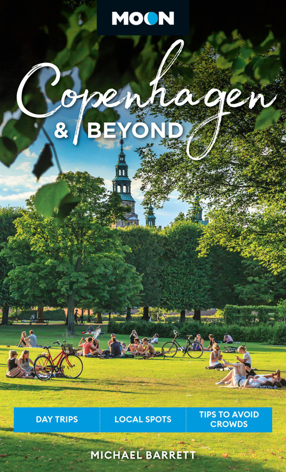 Moon Copenhagen & Beyond: Day Trips, Local Spots, Tips to Avoid Crowds (Moon Europe Travel Guide) book cover by Moon Travel Guides, Michael Barrett