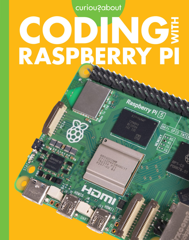 Curious about Coding with Raspberry Pi book cover by Jill Sherman
