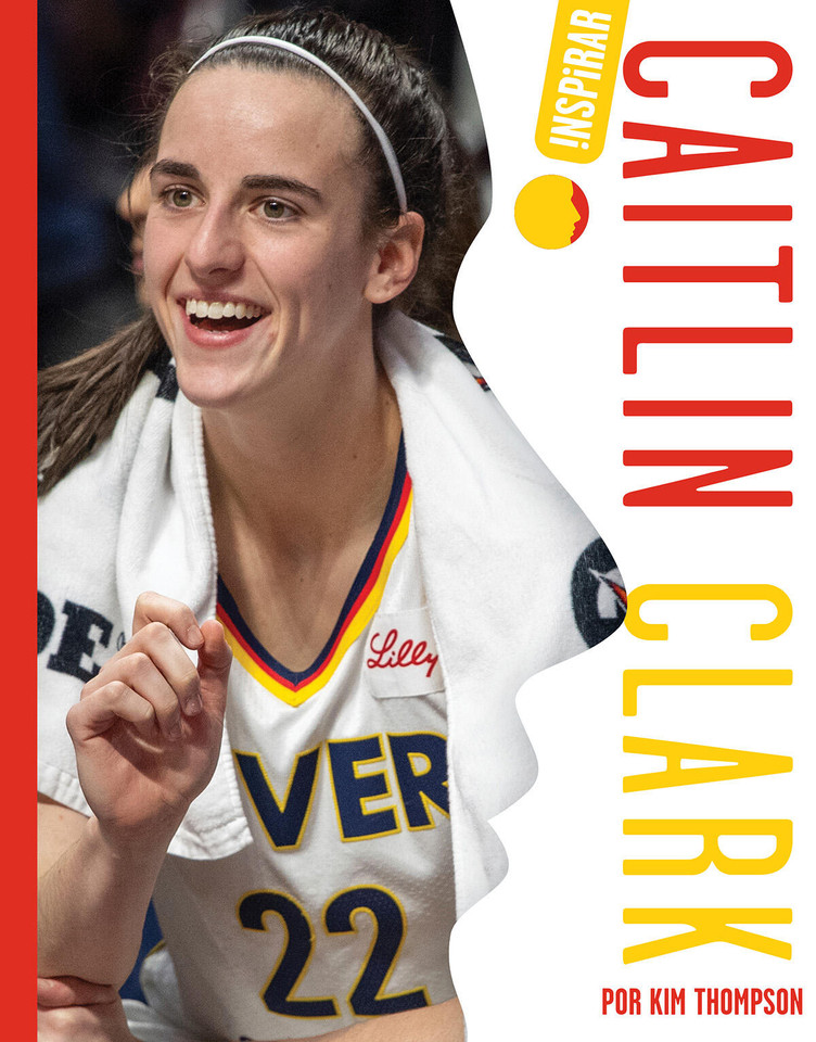 Caitlin Clark (Spanish) book cover by Kim Thompson