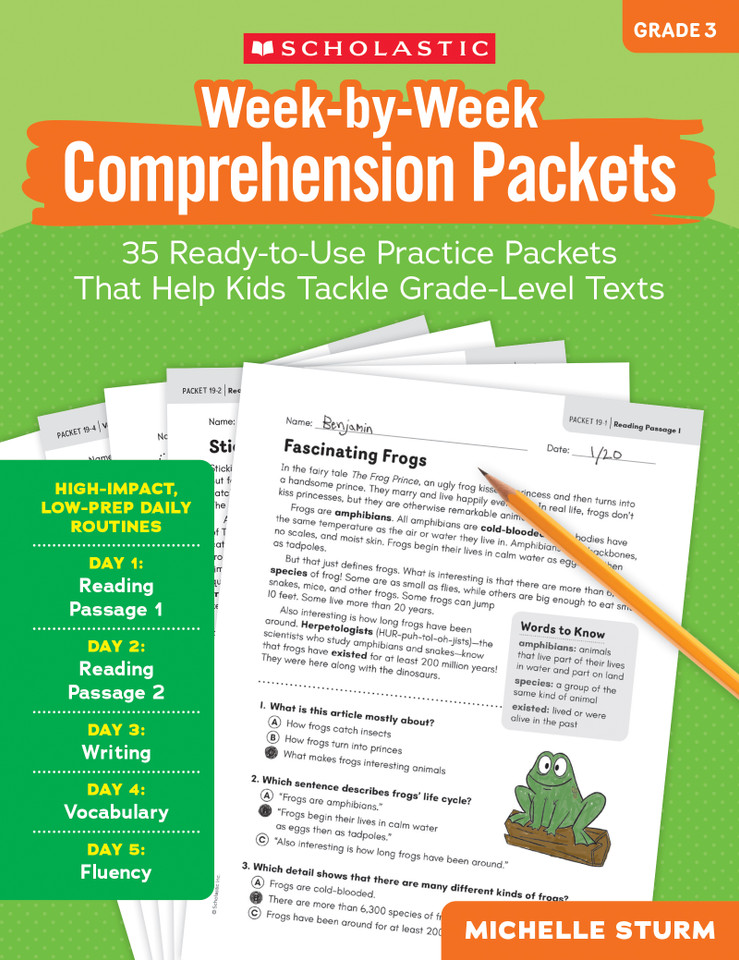 Week-by-Week Packets : Comprehension (Gr. 3) book cover by MICHELLE STURM
