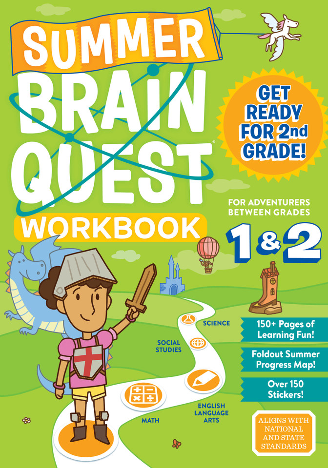 Summer Brain Quest: Between Grades 1 & 2 (Summer Brain Quest) book cover by Megan Butler, Workman Publishing, Claire Piddock