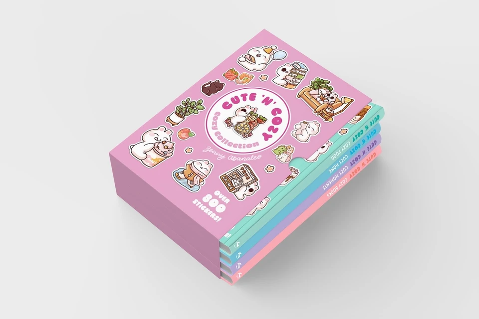 The Cozy Collection: A four-book collection of cozy stickers in a giftable slipcase (Cute 'n' Cozy) book cover by 