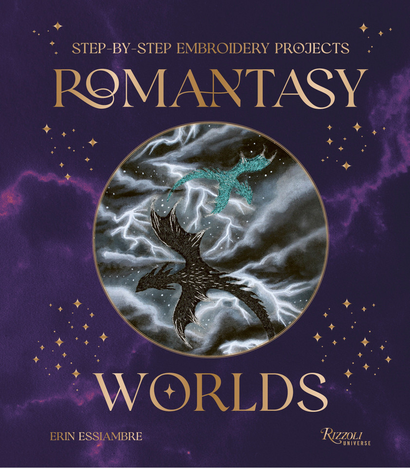 Romantasy Worlds: Step-by-Step Embroidery Projects book cover by Erin Essiambre