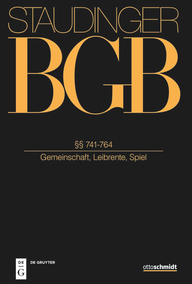 §§ 741-764: (Gemeinschaft, Leibrente, Spiel) book cover by 