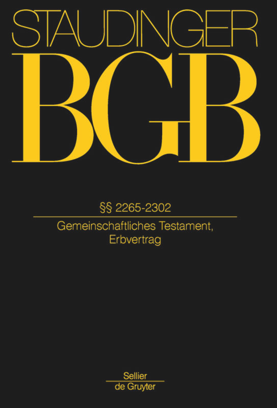 §§ 2265-2302: (Gemeinschaftliches Testament, Erbvertrag) book cover by 