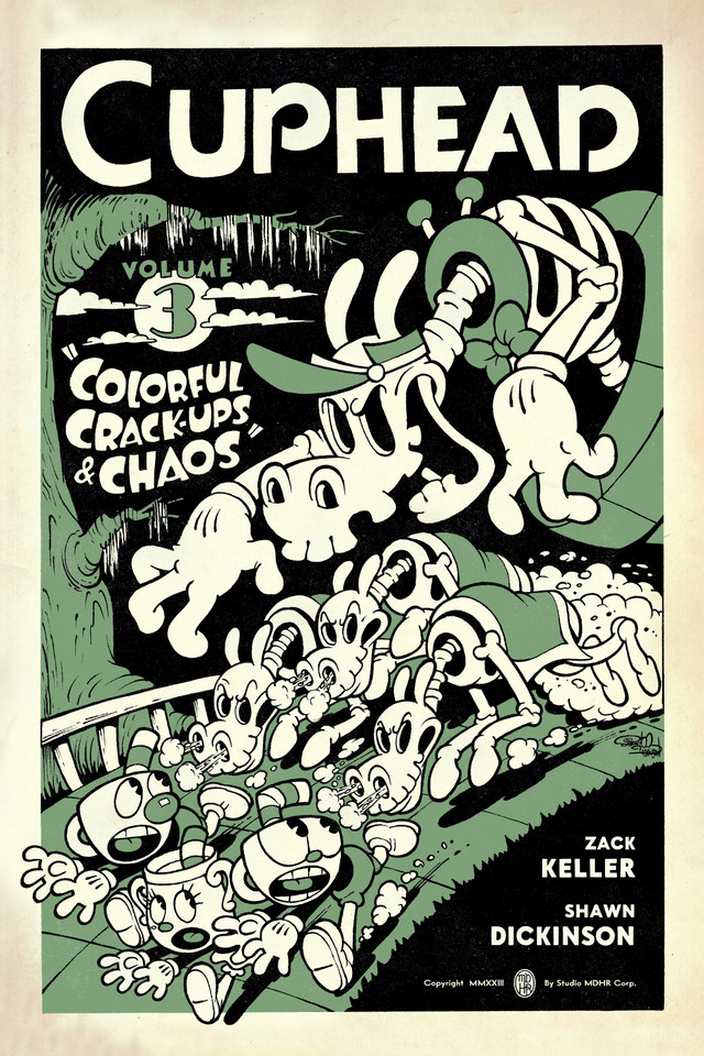 Cuphead Volume 3: Colorful Crack-Ups & Chaos (Cuphead) book cover by Studio MDHR, Zack Keller