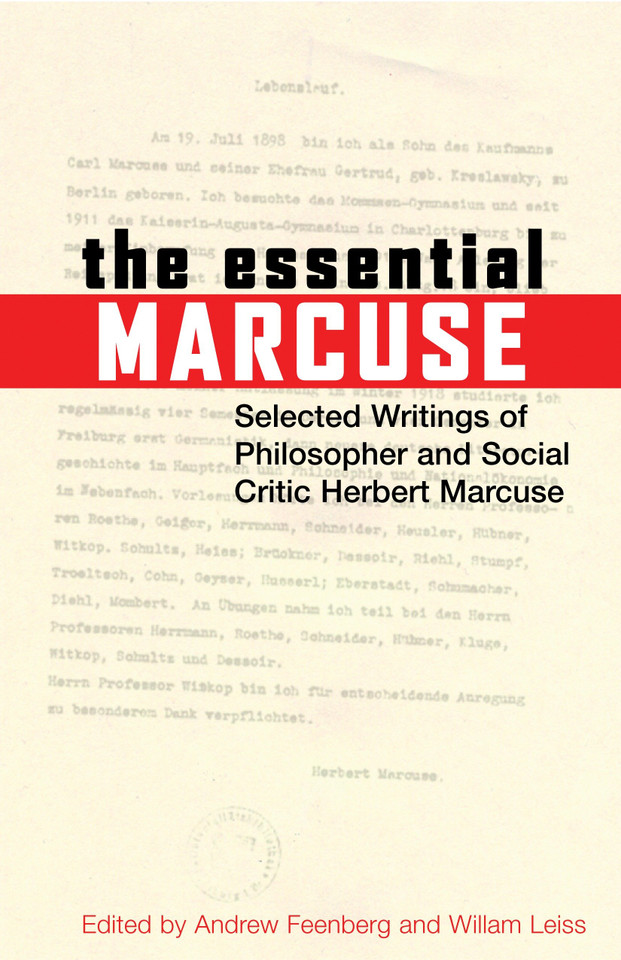 The Essential Marcuse: Selected Writings of Philosopher and Social Critic Herbert Marcuse book cover by Herbert Marcuse