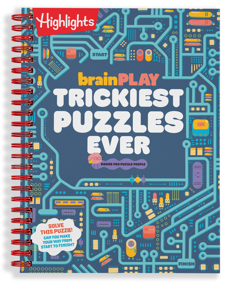 Brainplay Trickiest Puzzles Ever: Extra Tricky Brain Teasers, Logic Puzzles and Games for Kids 7 and Up, Over 200 Brain Games for Kids book cover by Highlights