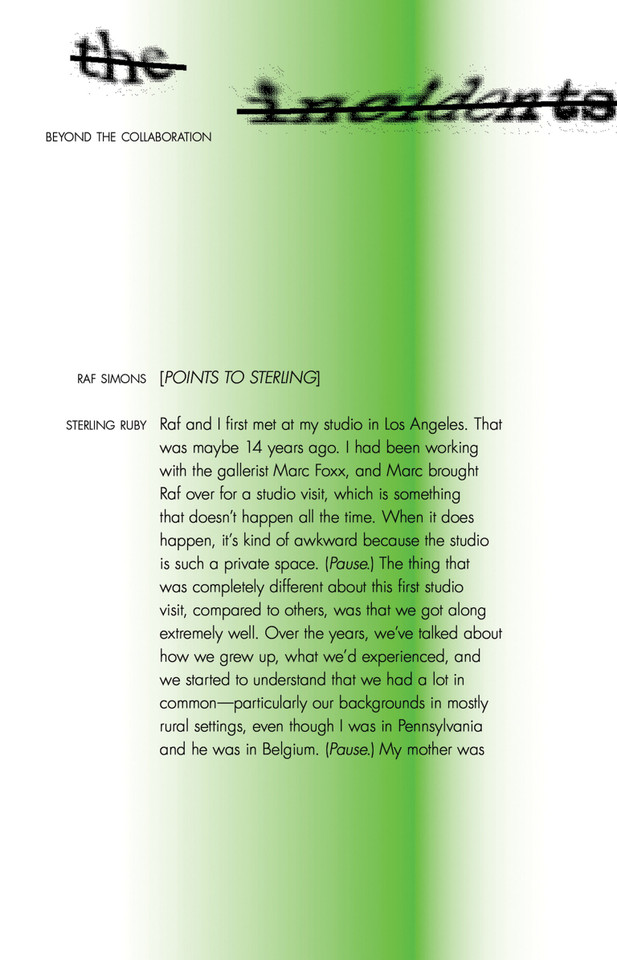 Beyond the Collaboration (Sternberg Press / The Incidents) book cover by Sterling Ruby, Raf Simons