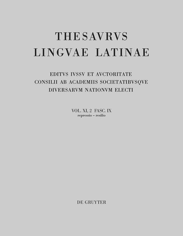 repressio – resilio (Thesaurus linguae Latinae) book cover by 