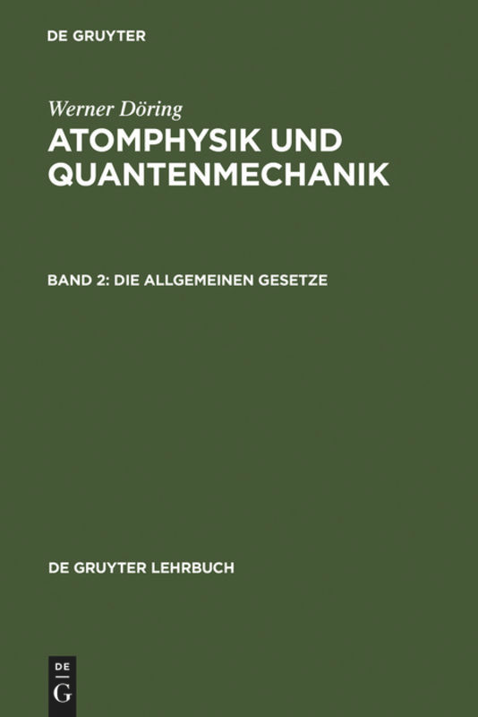 Die allgemeinen Gesetze (De Gruyter Lehrbuch) book cover by Werner Döring