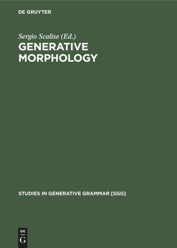 Generative Morphology book cover by 