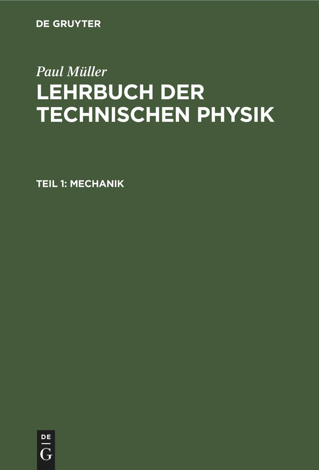 Mechanik book cover by Paul Müller