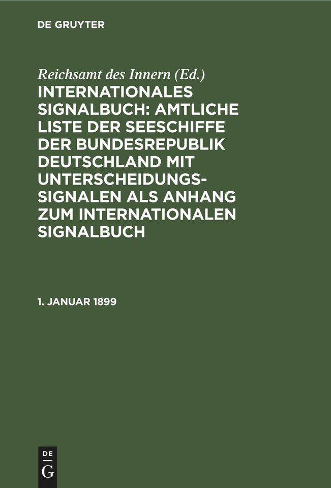 1. Januar 1899 [9783112390139]