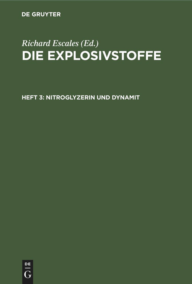 Nitroglyzerin und Dynamit [9783112432198]