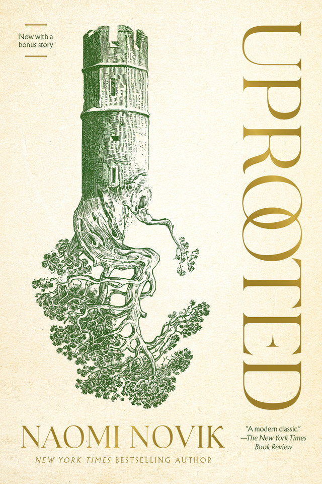 Uprooted book cover by Naomi Novik