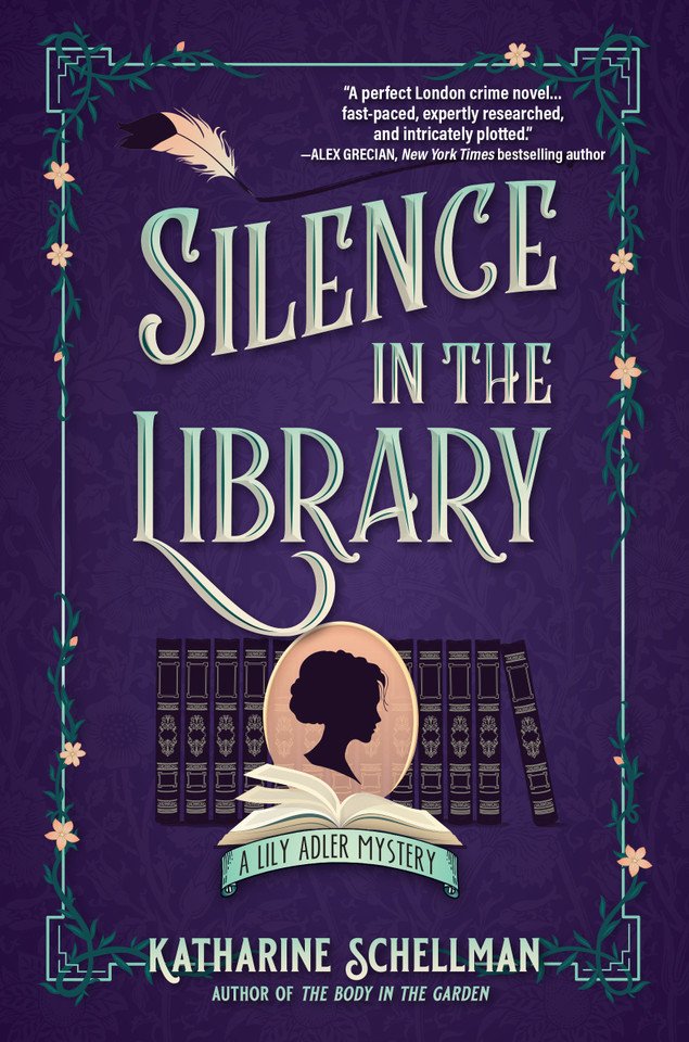 Silence in the Library: A Lily Adler Mystery (LILY ADLER MYSTERY, A) book cover by Katharine Schellman
