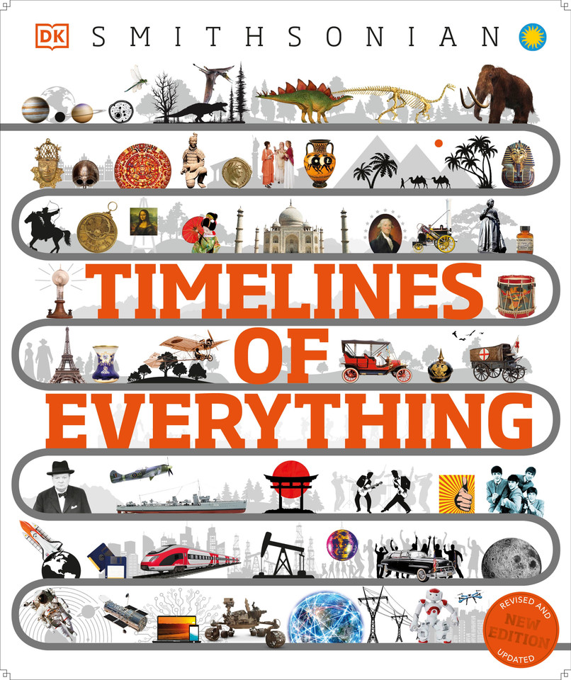 Timelines of Everything: From Woolly Mammoths to World Wars (DK Children's Timelines) book cover by DK