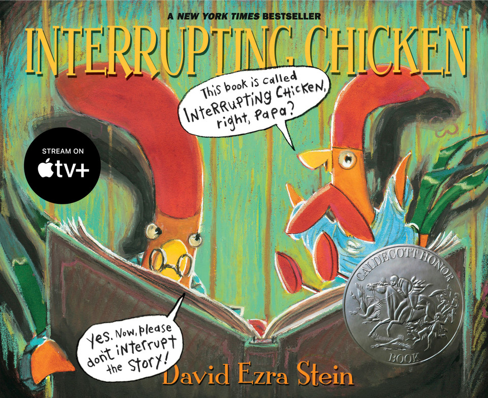 Interrupting Chicken: (Funny Read Aloud Children's Board Book About Surprises, Fairy Tales, and Storytelling for Kids Ages 2-5) (Interrupting Chicken) book cover by David Ezra Stein