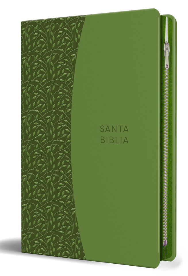 Biblia Reina Valera 1960 Tamaño grande, letra grande piel verde con cremallera /  Spanish Holy Bible RVR 1960. Large Size, Large Print Green Leather with Zippe book cover by Reina Valera Revisada 1960