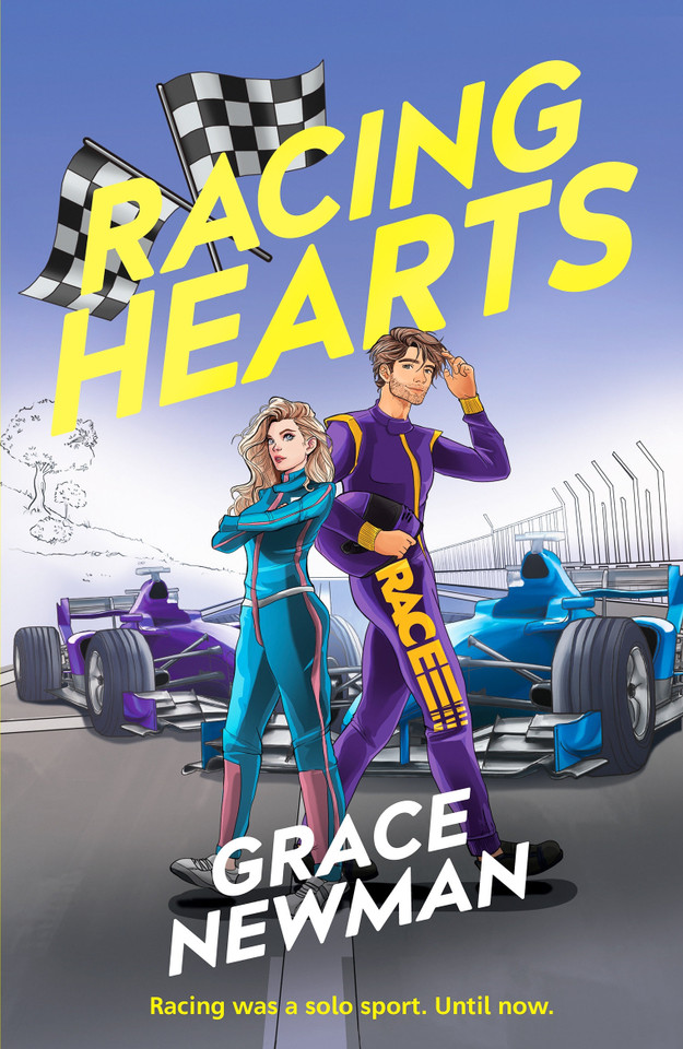 Racing Hearts: A spicy, rivals to lovers F1 romance book cover by Grace Newman