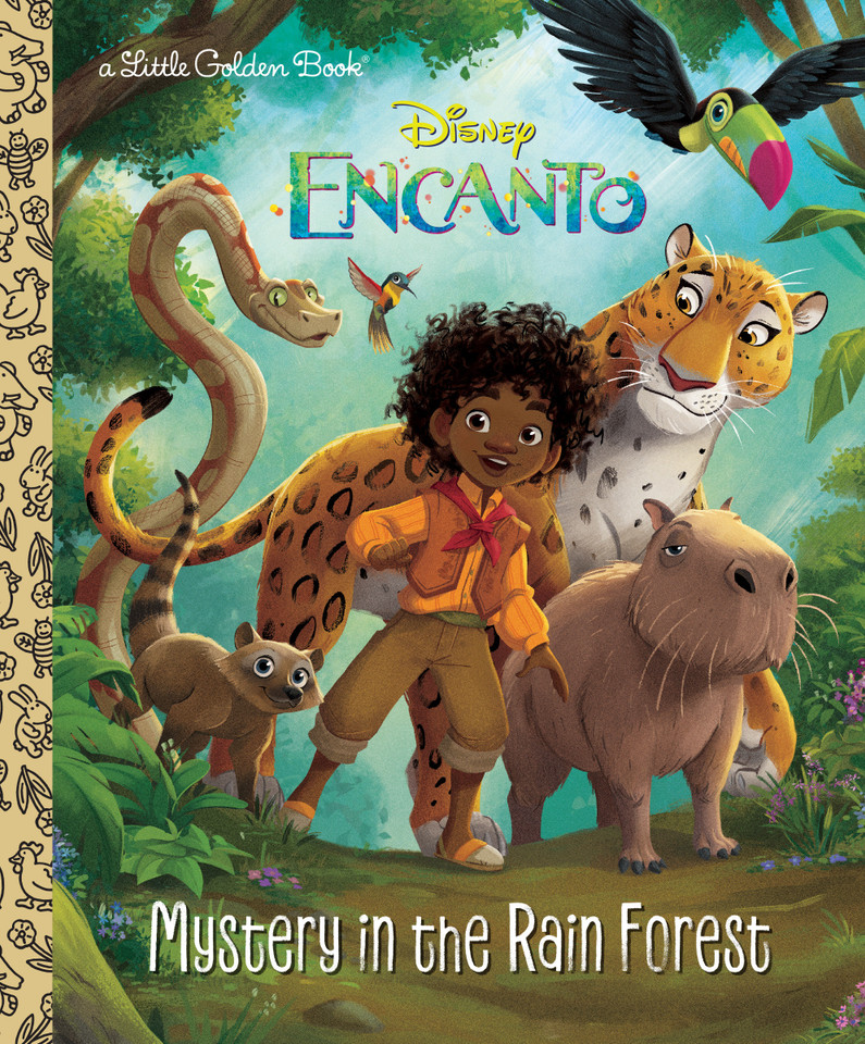 Mystery in the Rain Forest (Disney Encanto) (Little Golden Book) book cover by Susana Illera Martínez