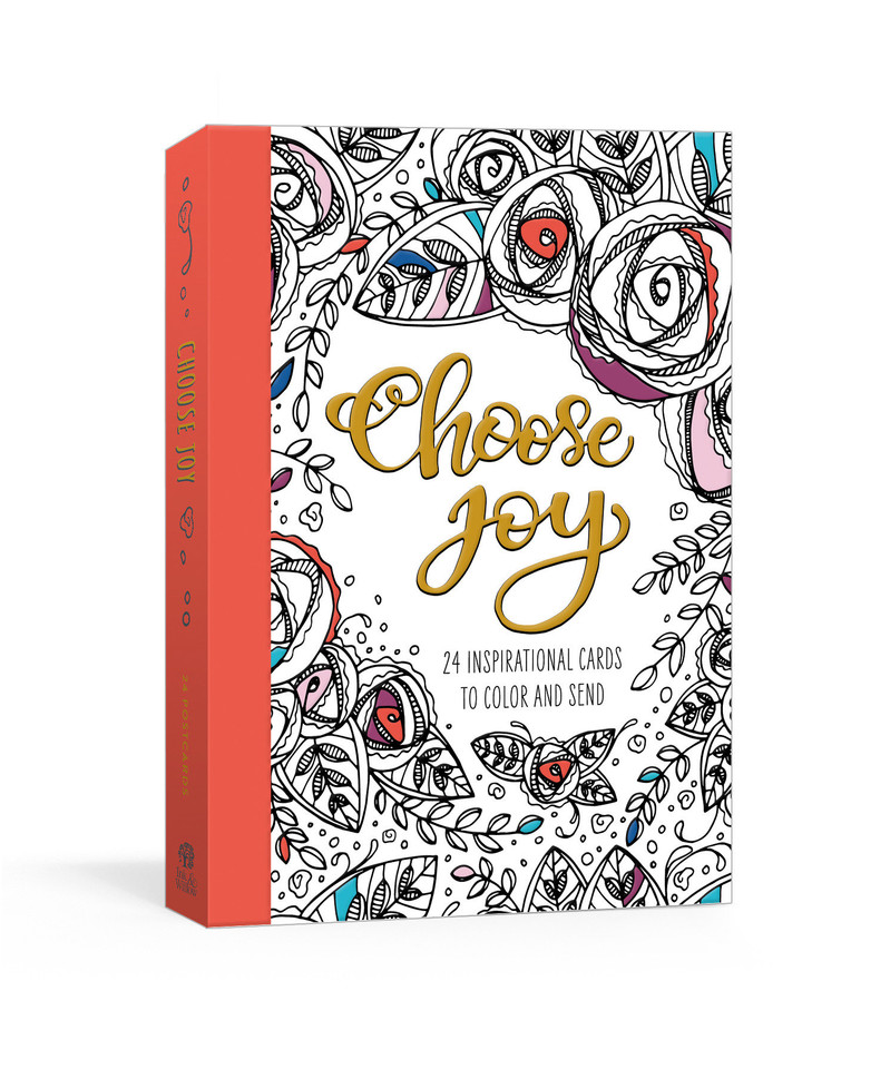 Choose Joy Postcard Book: 24 Inspirational Cards to Color and Send book cover by Ink & Willow