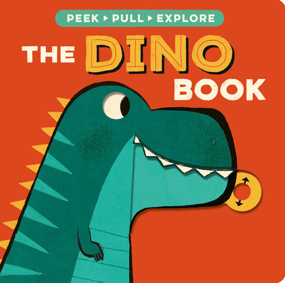 The Dino Book: Peek, Pull, Explore book cover by Becky Davies