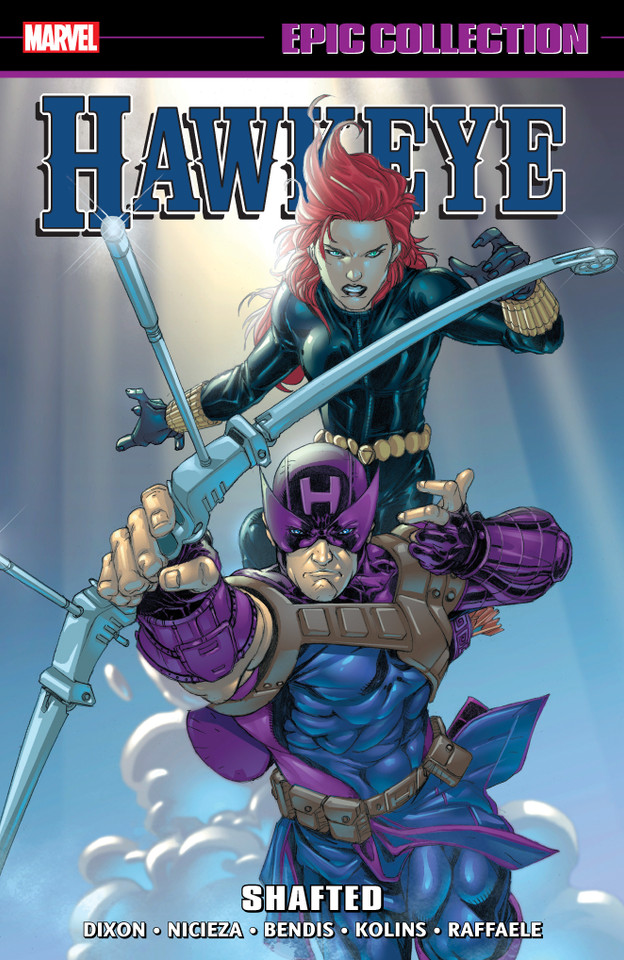 Hawkeye Epic Collection: Shafted book cover by Chuck Dixon, Marvel Various