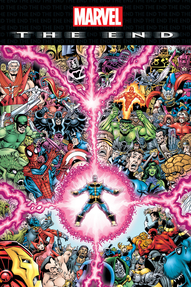 Marvel: The End Omnibus Jim Starlin Cover book cover by Peter David, Marvel Various