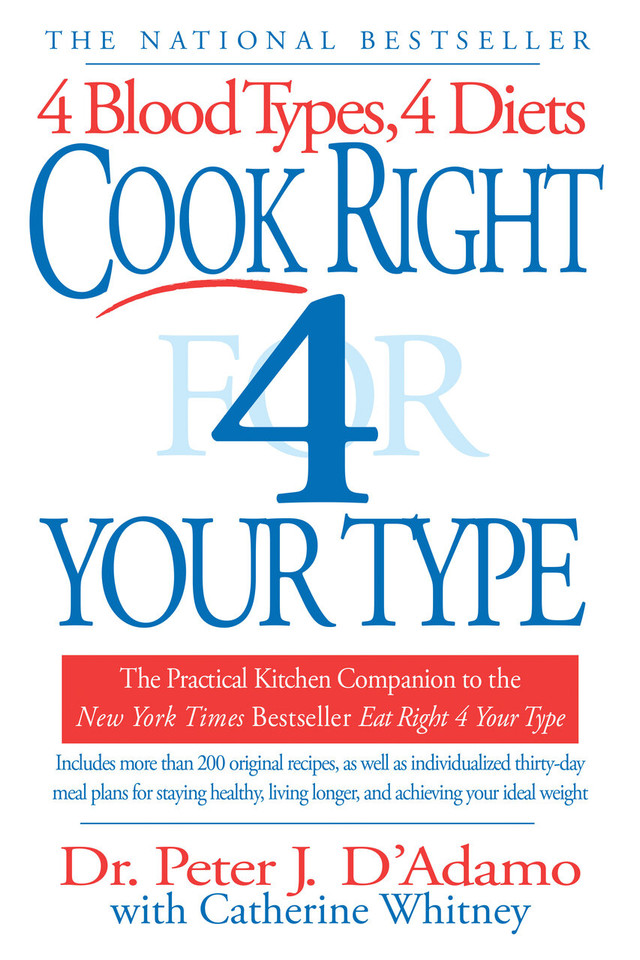 Cook Right 4 Your Type: The Practical Kitchen Companion to Eat Right 4 Your Type (Eat Right 4 Your Type) book cover by Dr. Peter J. D'Adamo, Catherine Whitney