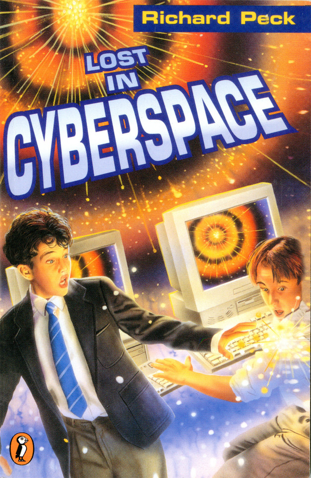 Lost in Cyberspace book cover by Richard Peck