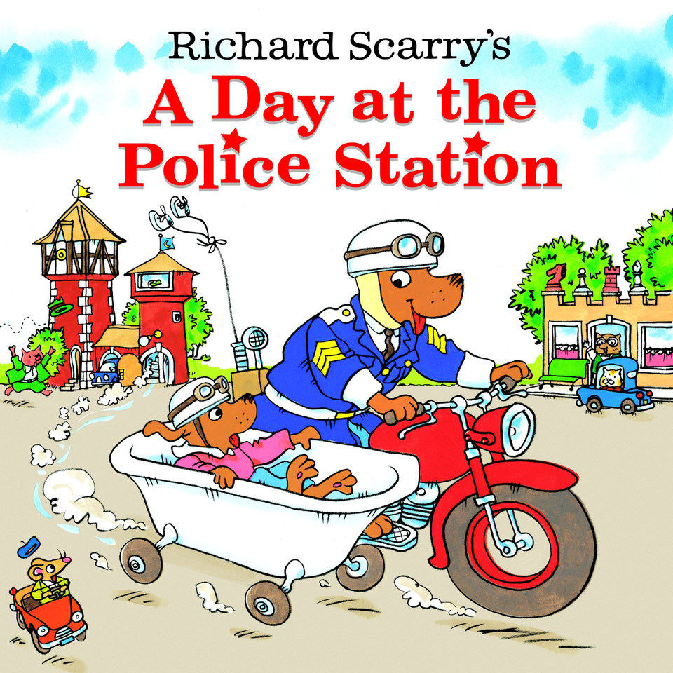 Richard Scarry's A Day at the Police Station book cover by Richard Scarry