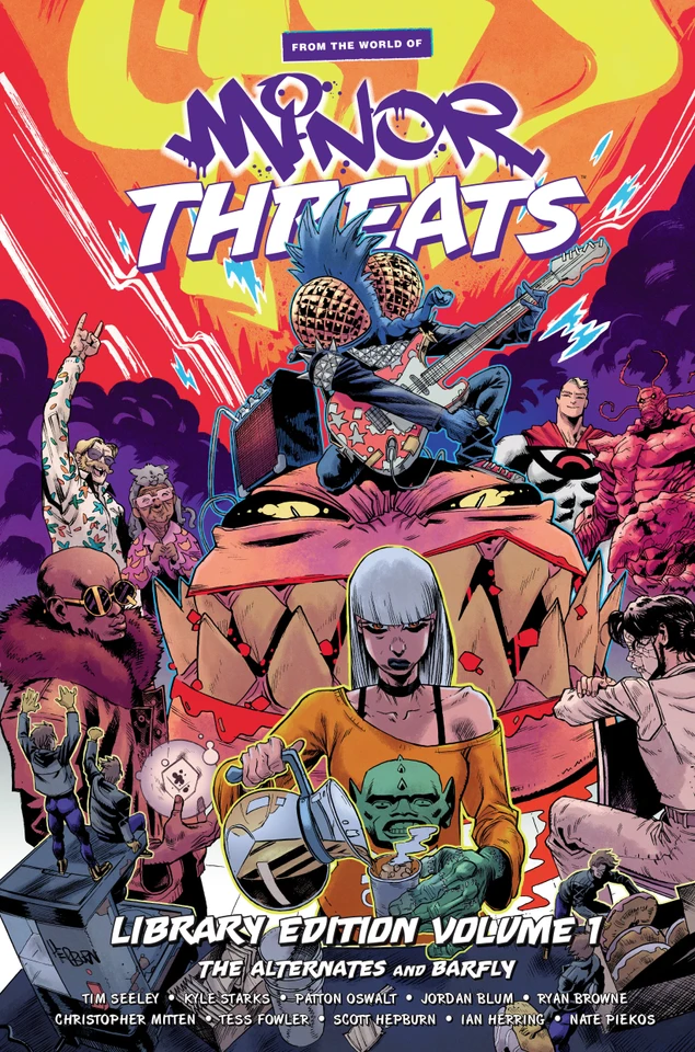 From the World of Minor Threats Library Edition Volume 1 (Minor Threats) book cover by Patton Oswalt, Jordan Blum, Tim Seeley, Kyle Starks
