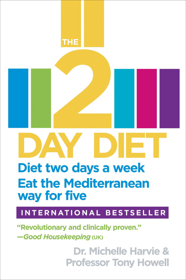 The 2-Day Diet: Diet two days a week. Eat the Mediterranean way for five. book cover by Dr. Michelle Harvie, Professor Tony Howell
