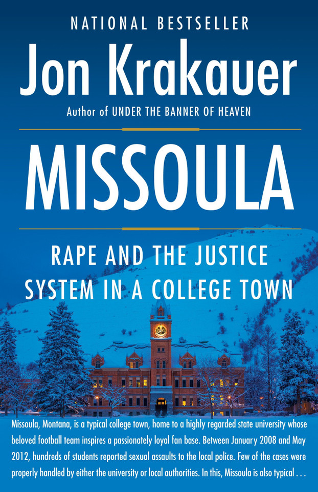 Missoula: Rape and the Justice System in a College Town book cover by Jon Krakauer