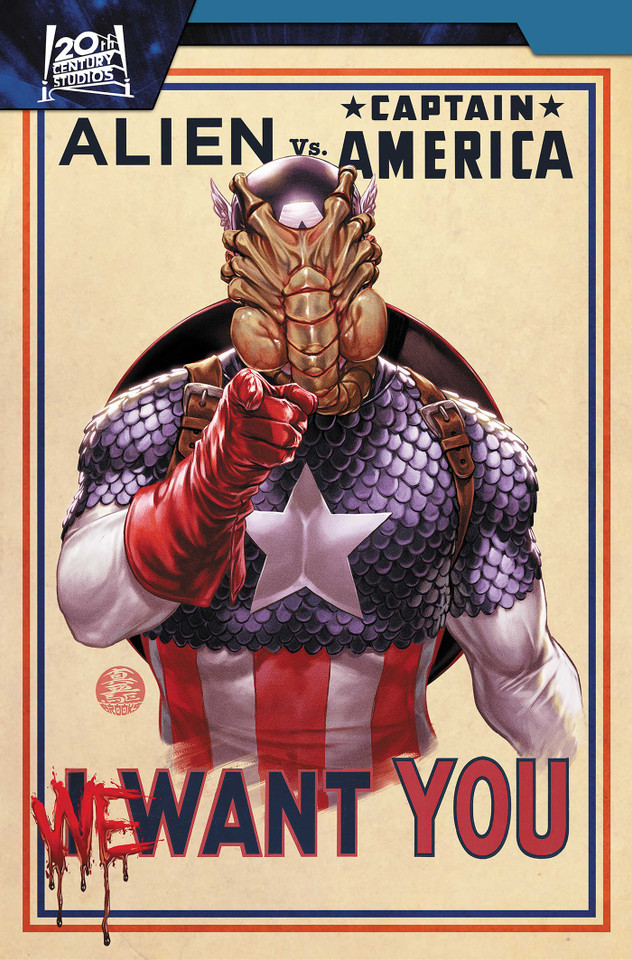 Alien vs. Captain America (ALIEN VS. CAPTAIN AMERICA) book cover by Frank Tieri