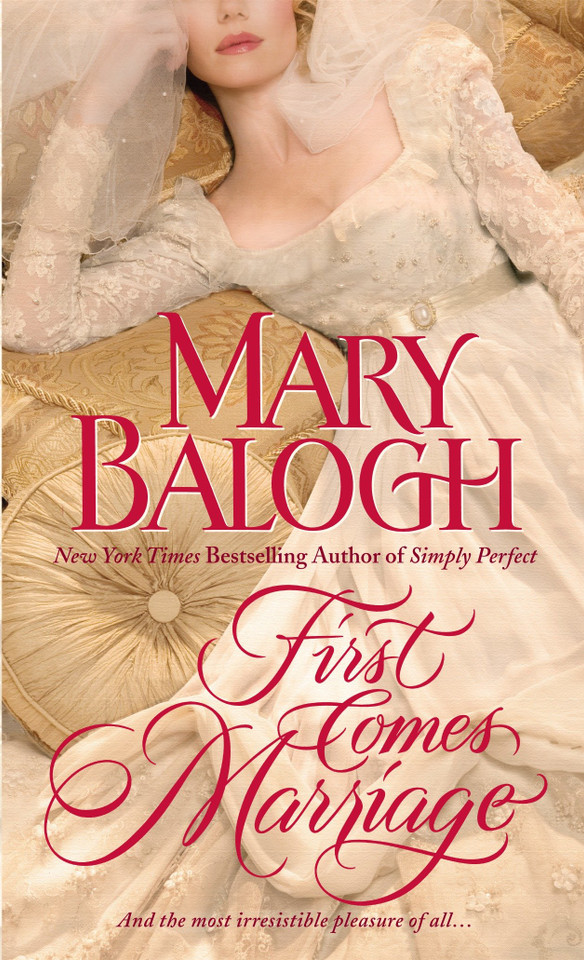 First Comes Marriage (Huxtable Quintet) book cover by Mary Balogh