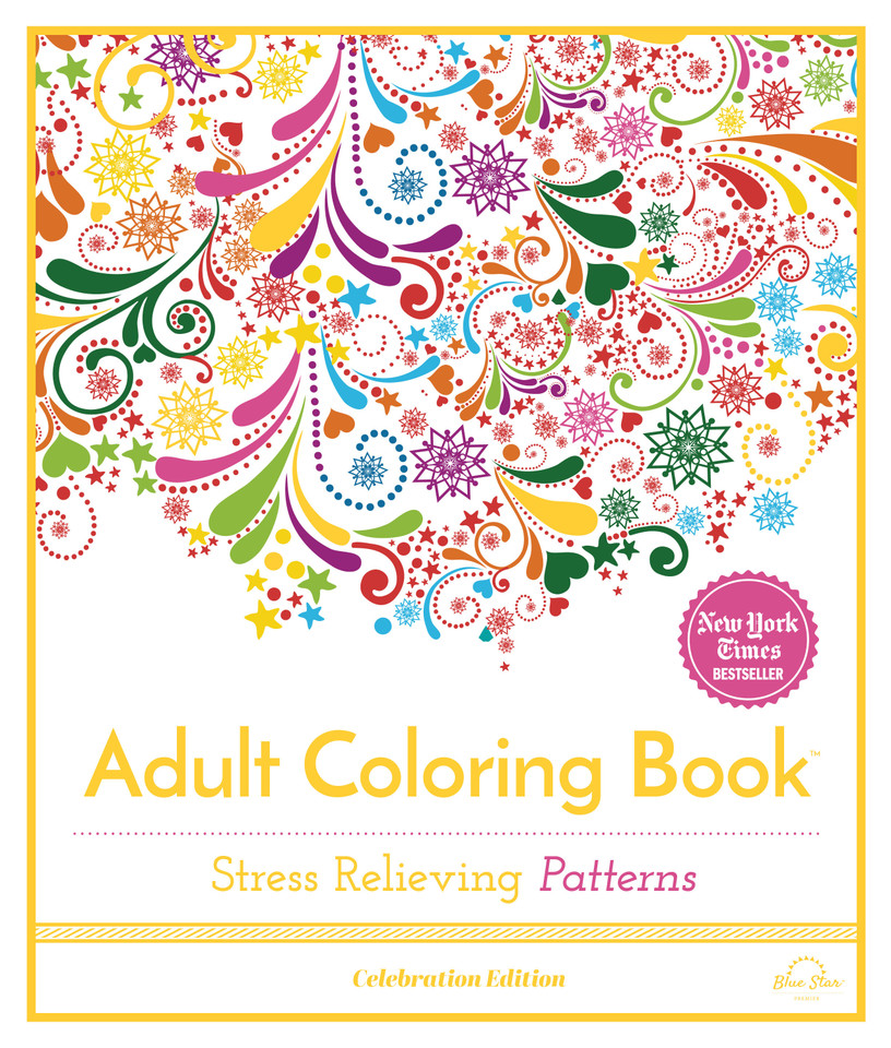 Stress Relieving Patterns: Adult Coloring Book, Celebration Edition book cover by Blue Star Press