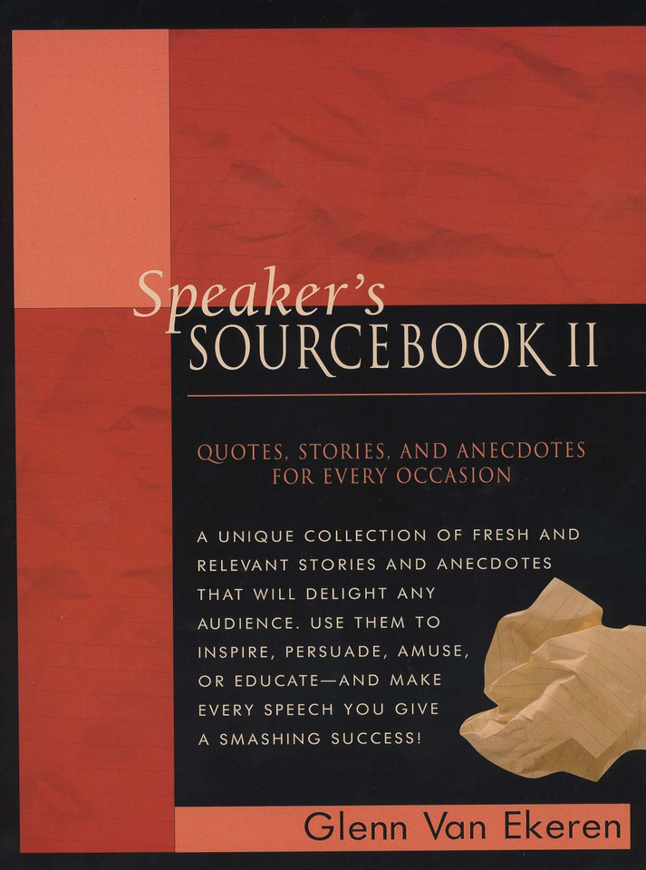 Speaker's Sourcebook II: Quotes, Stories, and Anecdotes for Every Occasion book cover by Glenn Van Ekeren