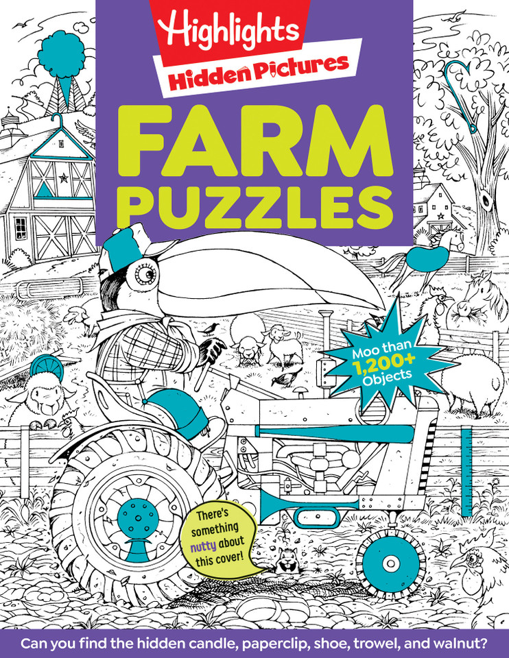 Farm Puzzles: Ultimate Farm Picture Puzzle Book with Over 1,200 Objects to Seek and Find, Farm-Themed Activity Book for Kids 6 and Older (Highlights Hidden Pictures) book cover by 