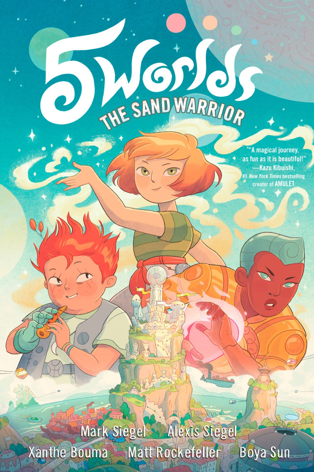 5 Worlds Book 1: The Sand Warrior: (A Graphic Novel) (5 Worlds) book cover by Mark Siegel, Alexis Siegel