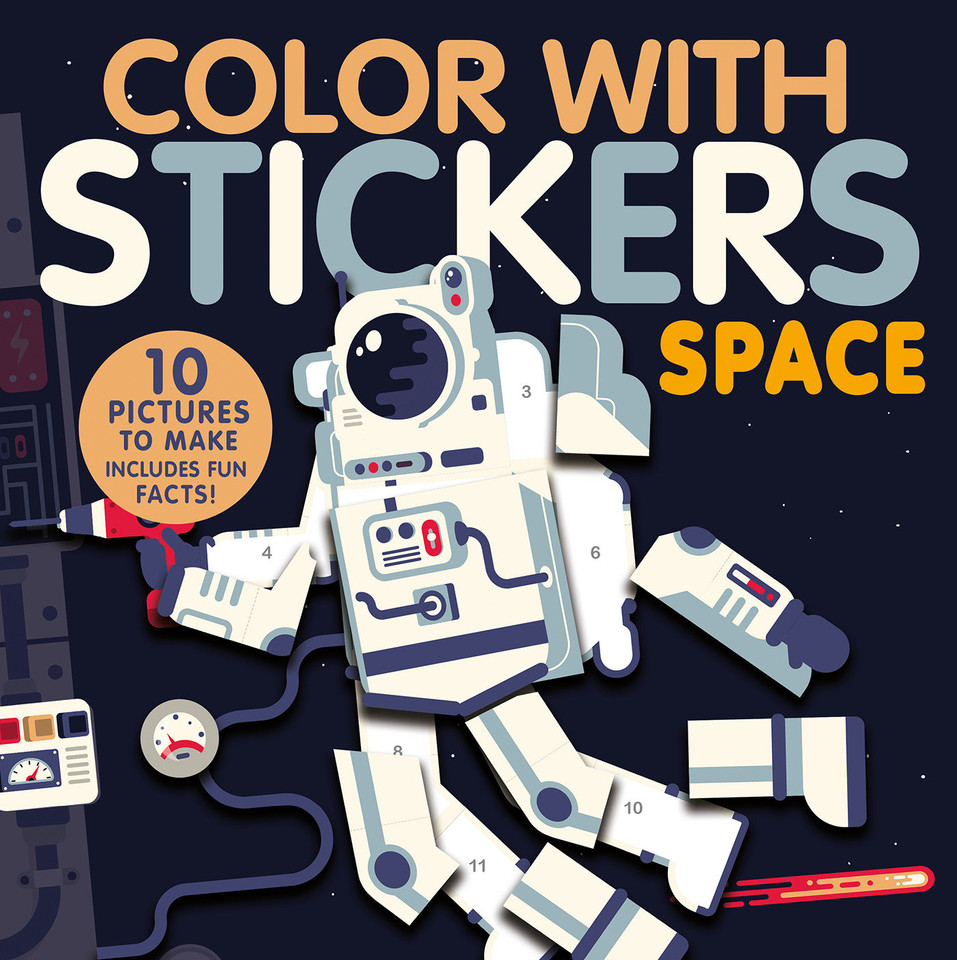 Color with Stickers: Space: 10 Pictures to Make - Includes Fun Facts! (Color with Stickers) book cover by Jonny Marx