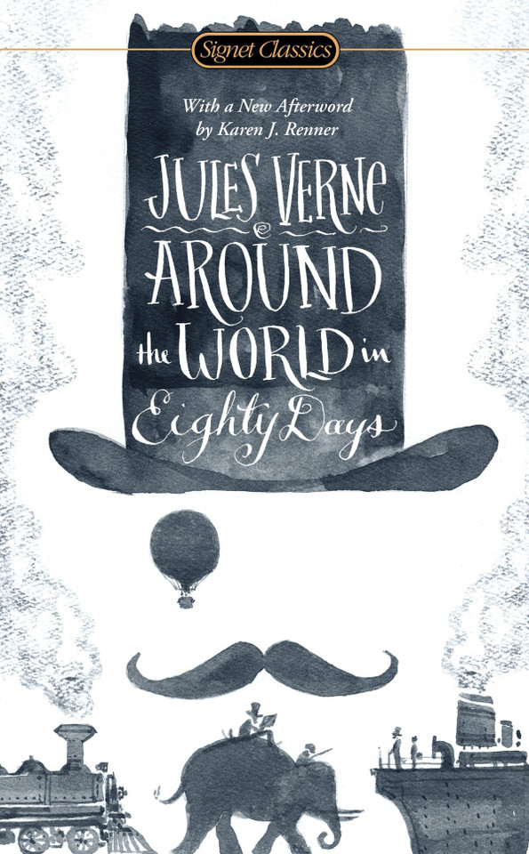 Around the World in Eighty Days book cover by Jules Verne