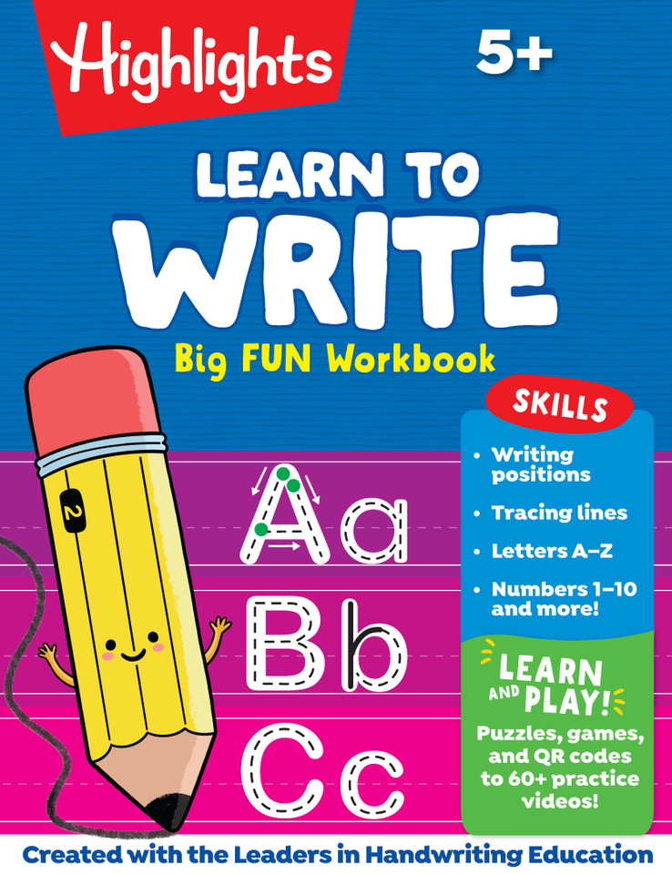 Learn to Write Big Fun Workbook: 112-Page Handwriting Practice Book for Kids 5-7, Learn How to Write with Puzzles, Tracing and More, Tear-Out Pages for On-the-Go Practice book cover by 