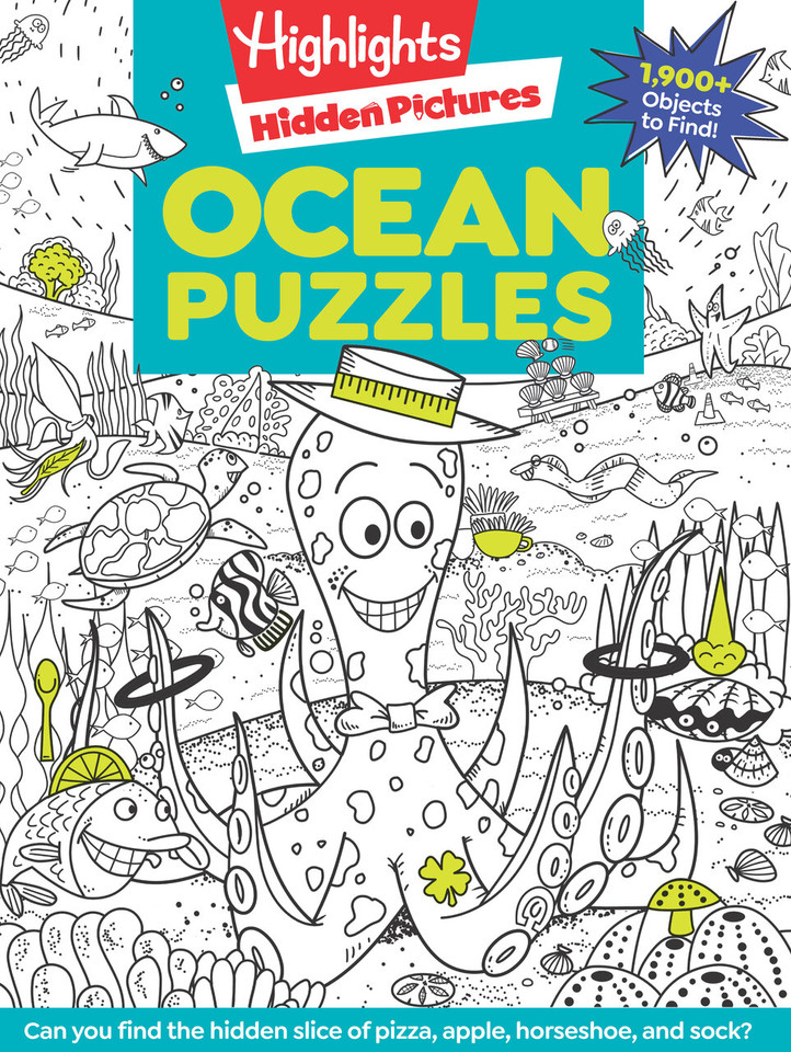 Ocean Puzzles: Over 100 Ocean-Themed Search and Find Puzzles for Kids 6 and Over, Featuring Sea Creatures, Marine Animals, Underwater Scenes and Over 1,900 Hidden Objects (Highlights Hidden Pictures) book cover by 