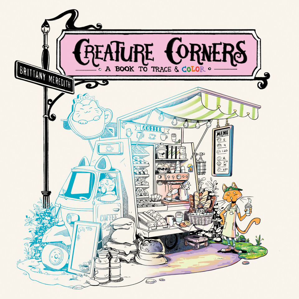 Creature Corners: A Book to Trace and Color book cover by Brittany Meredith