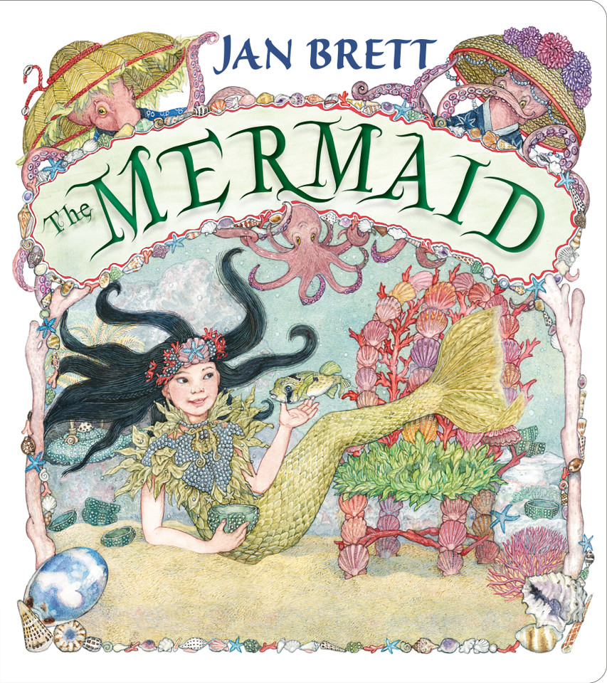 The Mermaid book cover by Jan Brett