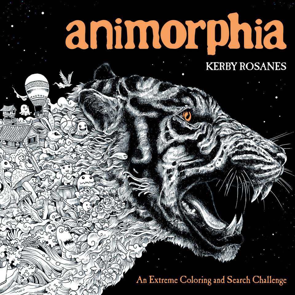 Animorphia: An Extreme Coloring and Search Challenge book cover by Kerby Rosanes