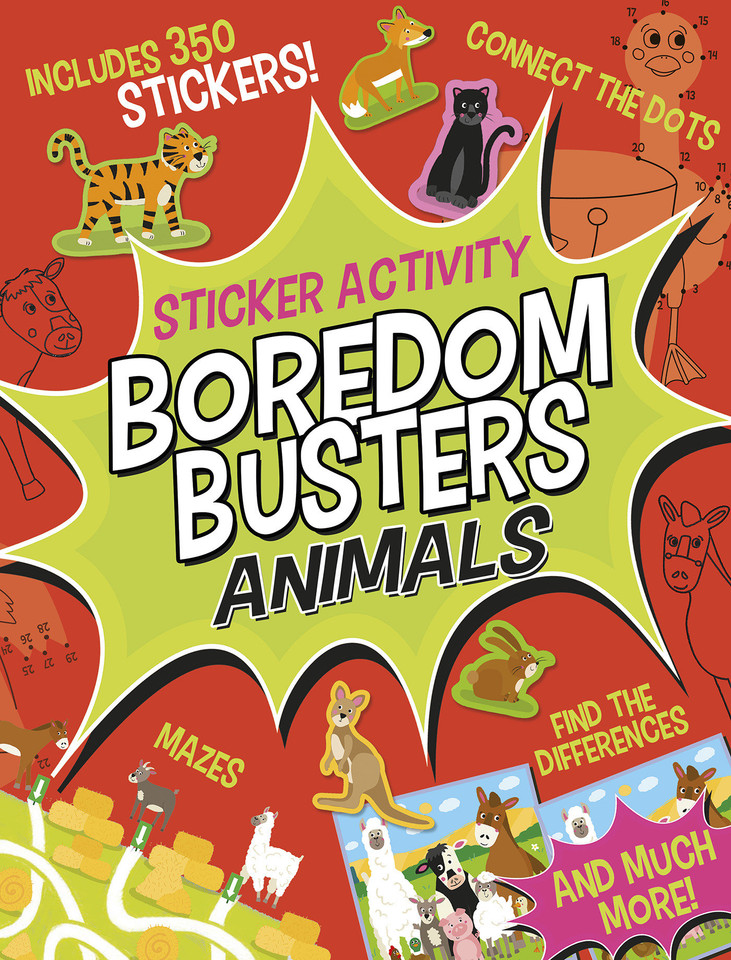 Boredom Busters: Animals Sticker Activity: Includes 350 stickers! Mazes, connect the dots, find the differences, and much more! book cover by Tiger Tales